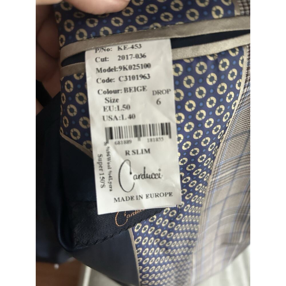 REDA Italy Mens 40 Blazer Sport Coat Brown Blue Plaid Wool Preppy - Picture 8 of 16